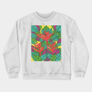 Birds of Paradise Jungle Art Crewneck Sweatshirt